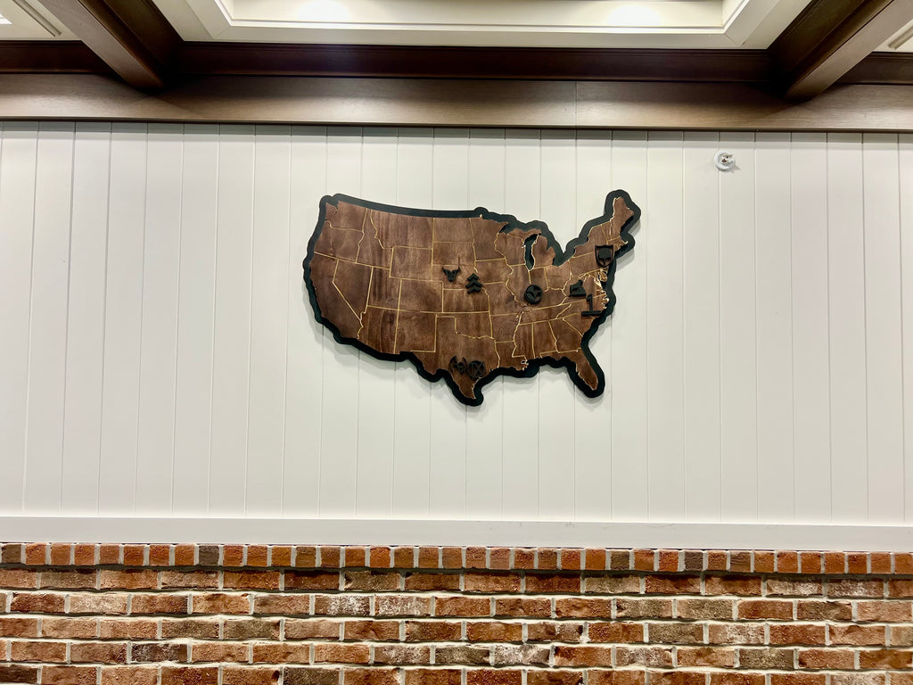 3D United States with Logos