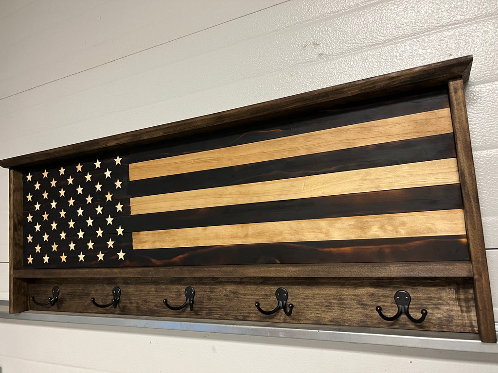 American Flag Coat Rack