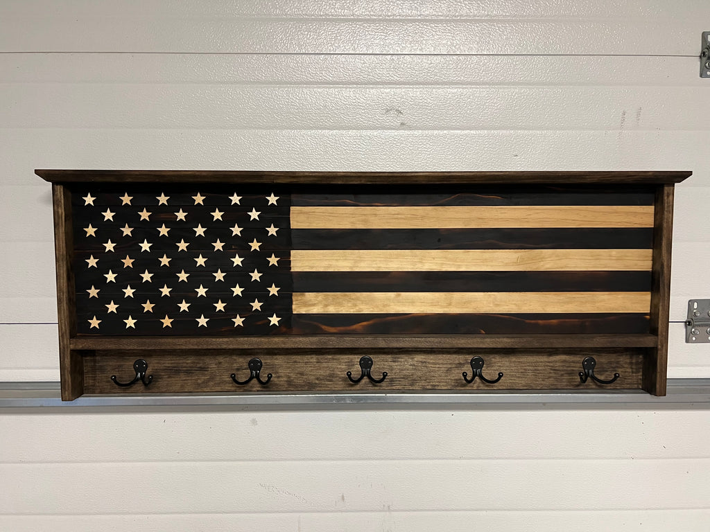 American Flag Coat Rack