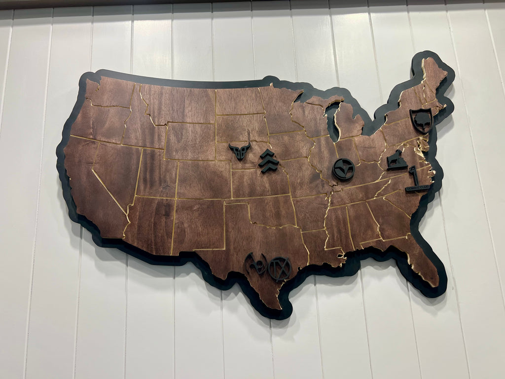 3D United States with Logos